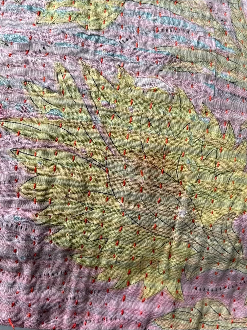 House of Cindy Kantha Pillow. 20x13”